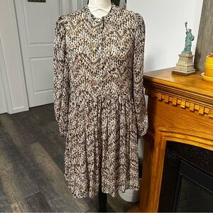 VILA animal print leopard print longsleeves dress lightweight  EU size 38